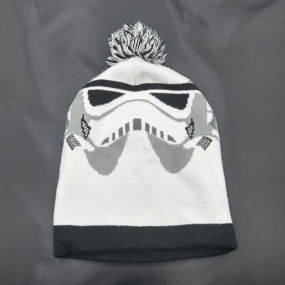 Star Wars Stormtrooper Shiny Pom‎ Beanie Winter Hat Skull Cap OSFM Foldable Flap